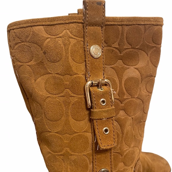 Coach Suede Signature Tulip Winter Boots - Tan - Picture 6 of 13